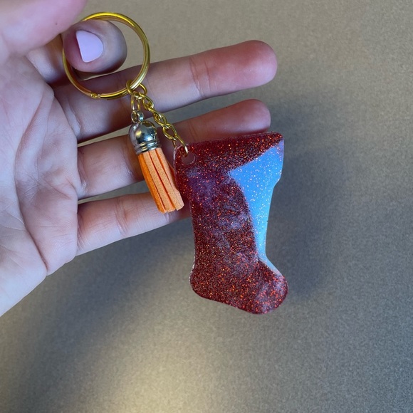 Handmade Christmas Keychain- Stocking - Picture 2 of 6